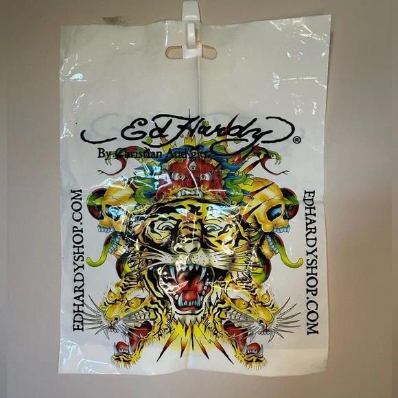 Ed Hardy Multicolor Tiger Plastic Bag - Picture 3 of 5